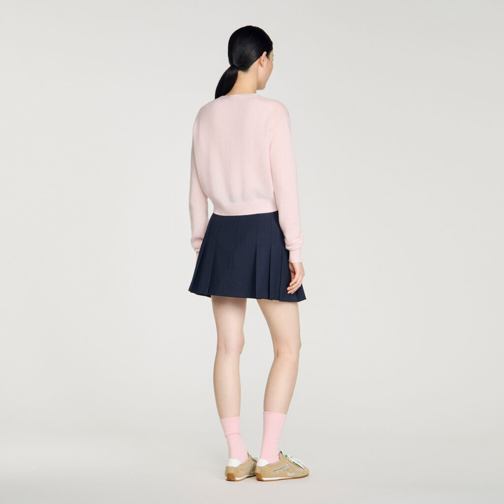 Cardigan court en laine cachemire