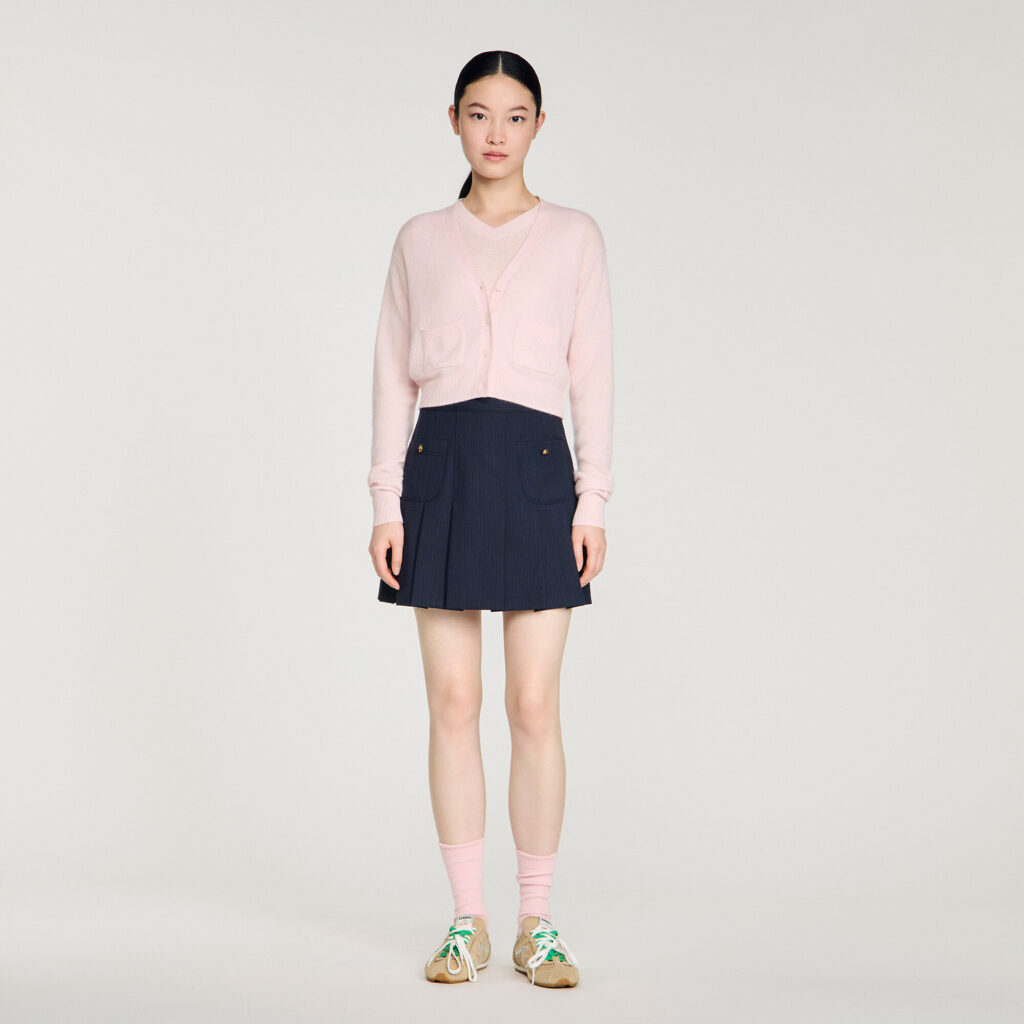 Cardigan court en laine cachemire