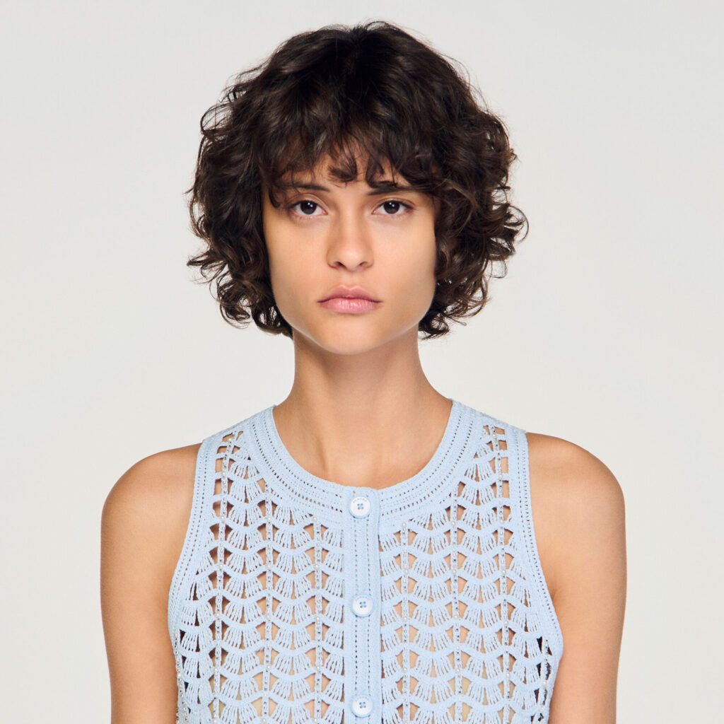 Gilet en crochet perlé