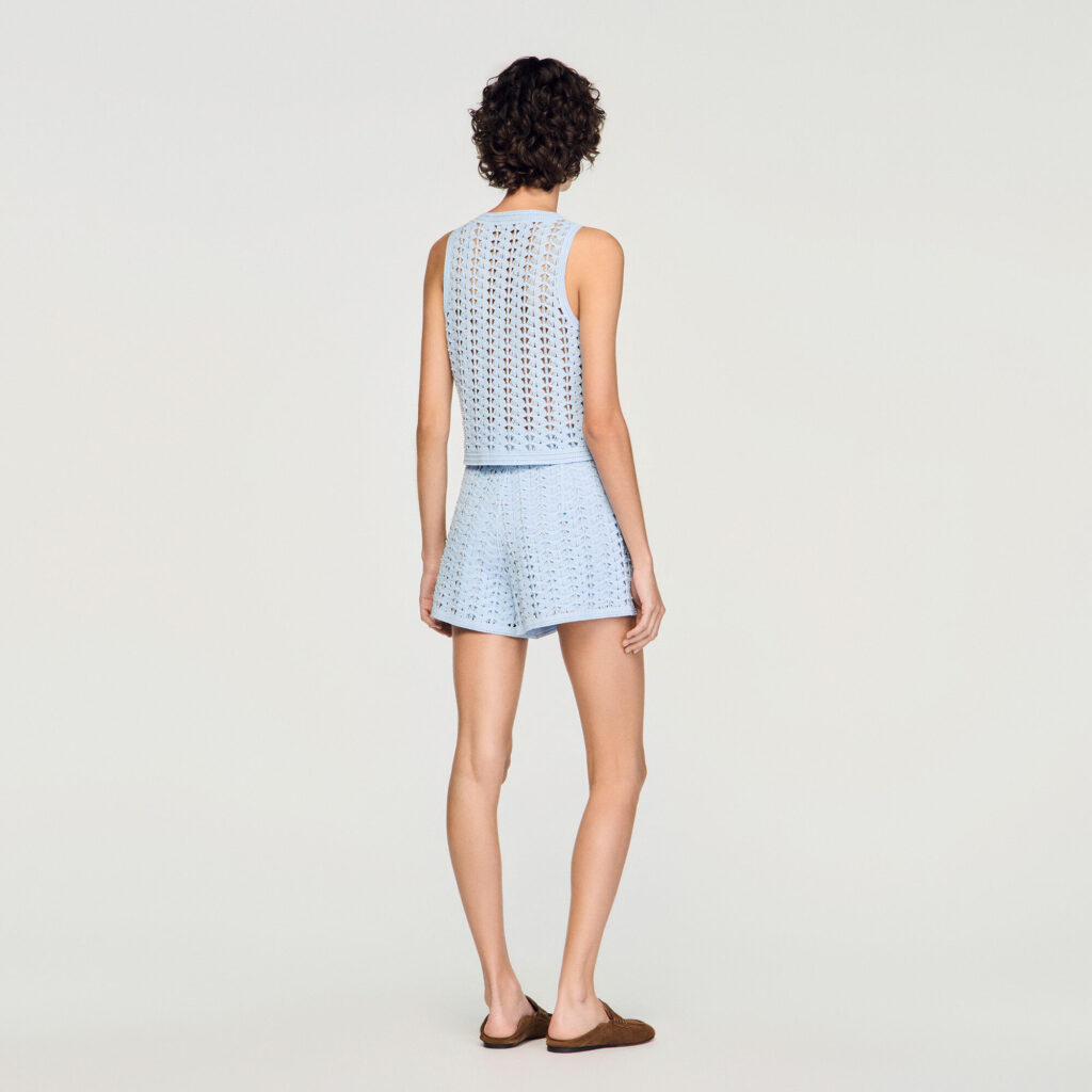 Gilet en crochet perlé
