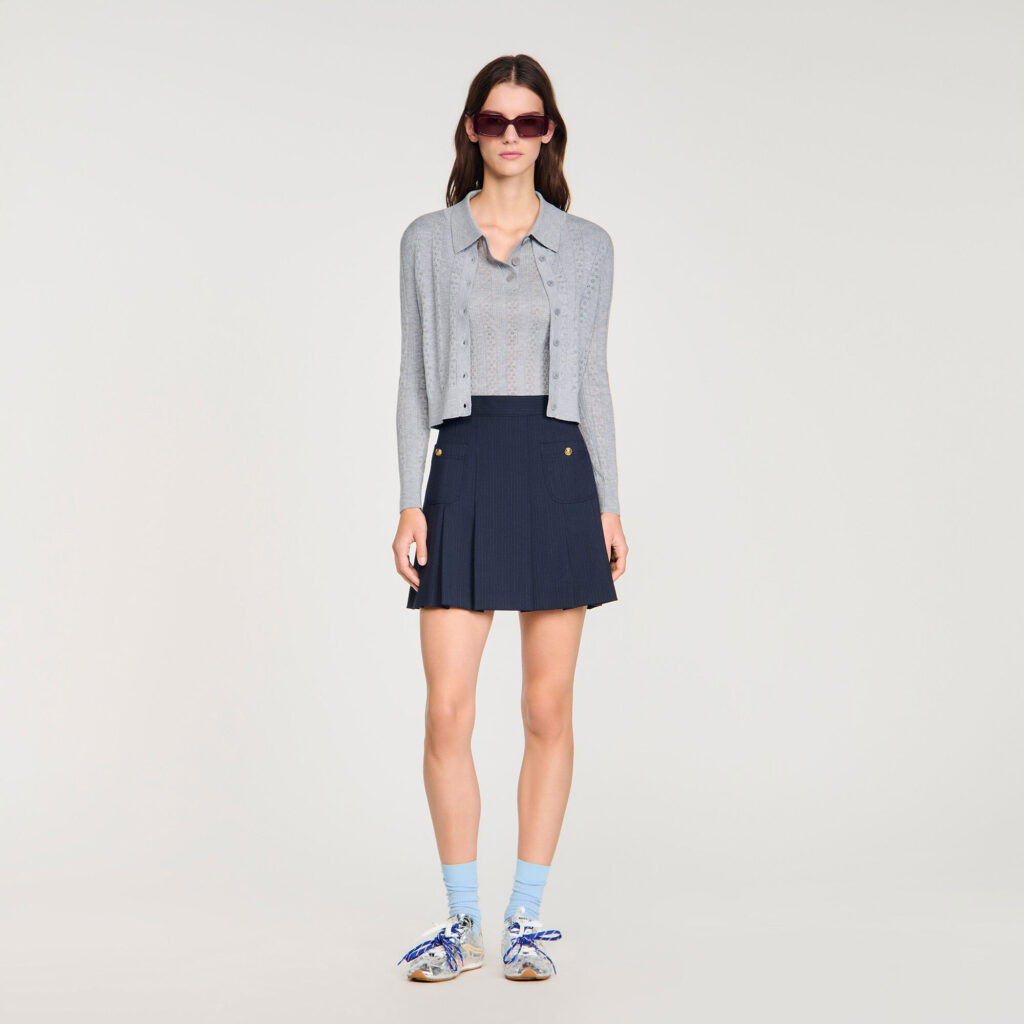 Cardigan en maille pointelle