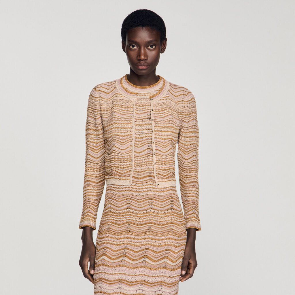 Cardigan en maille fantaisie