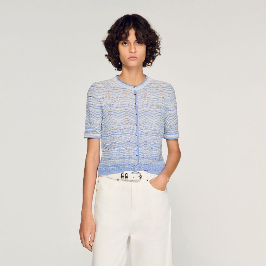 Cardigan en maille fantaisie