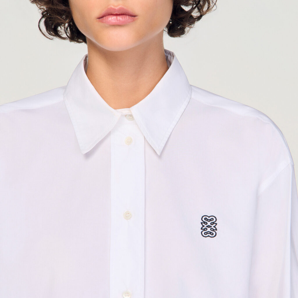 Chemise courte en popeline