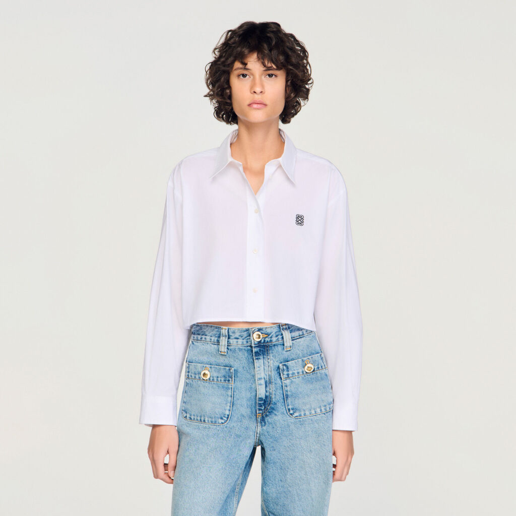 Chemise courte en popeline