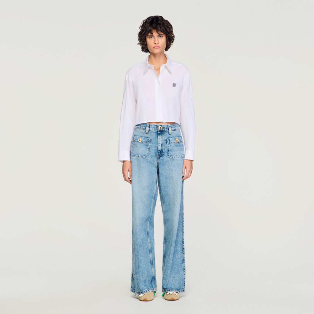 Chemise courte en popeline