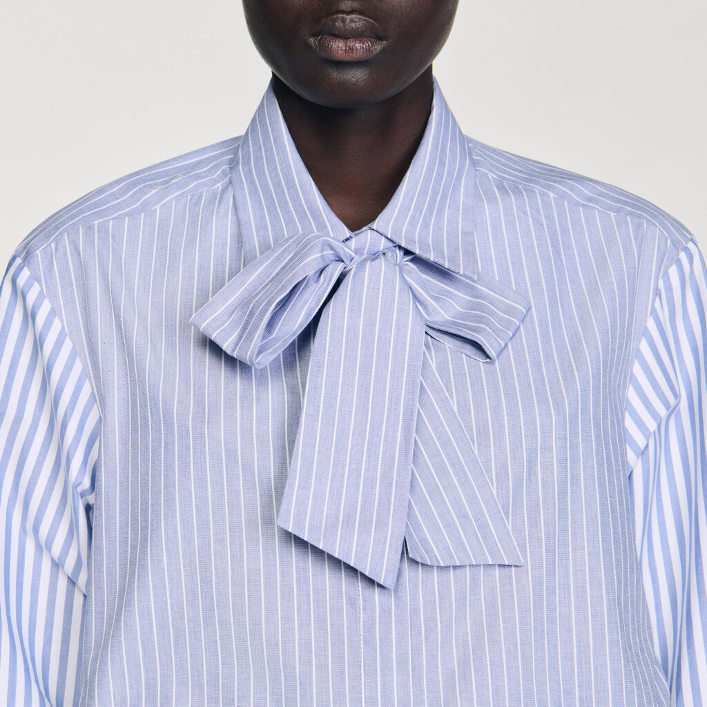 Chemise cravate à rayures