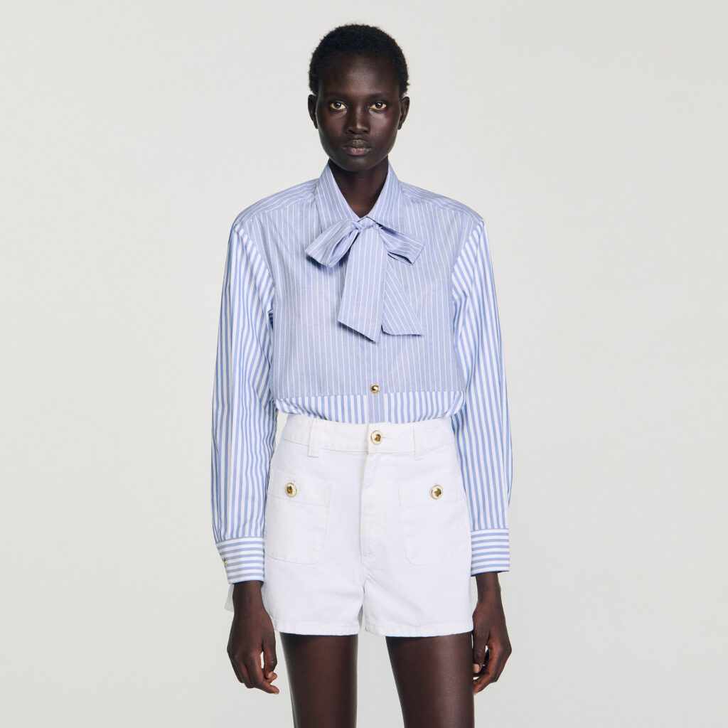 Chemise cravate à rayures