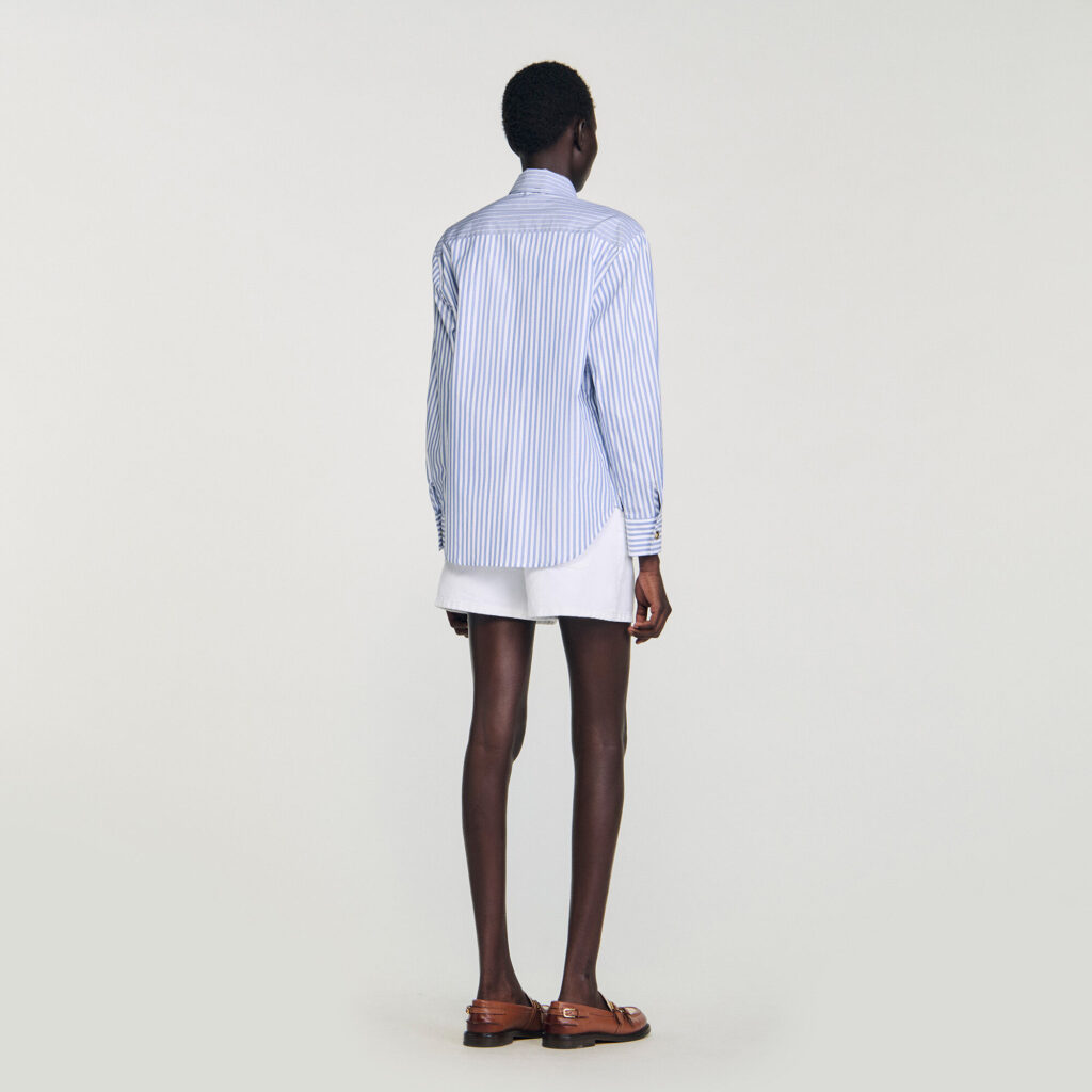Chemise cravate à rayures