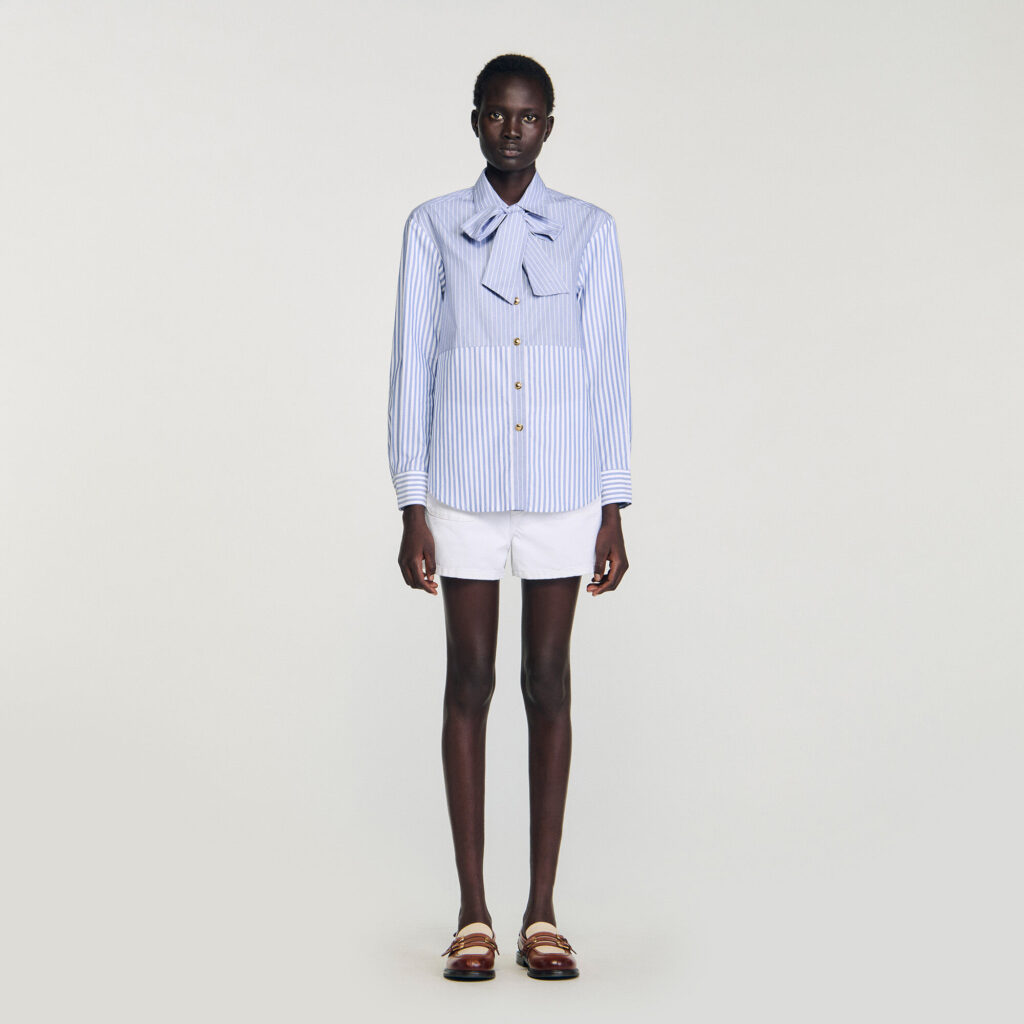 Chemise cravate à rayures