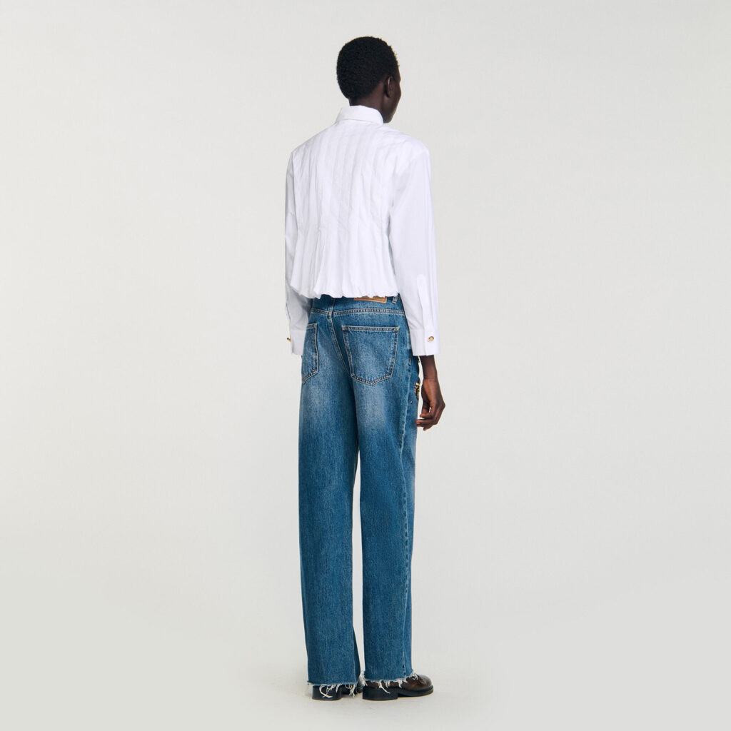 Chemise courte à plis