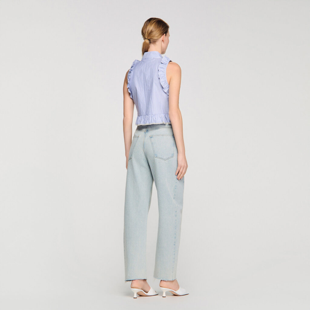 Chemise rayée à volants