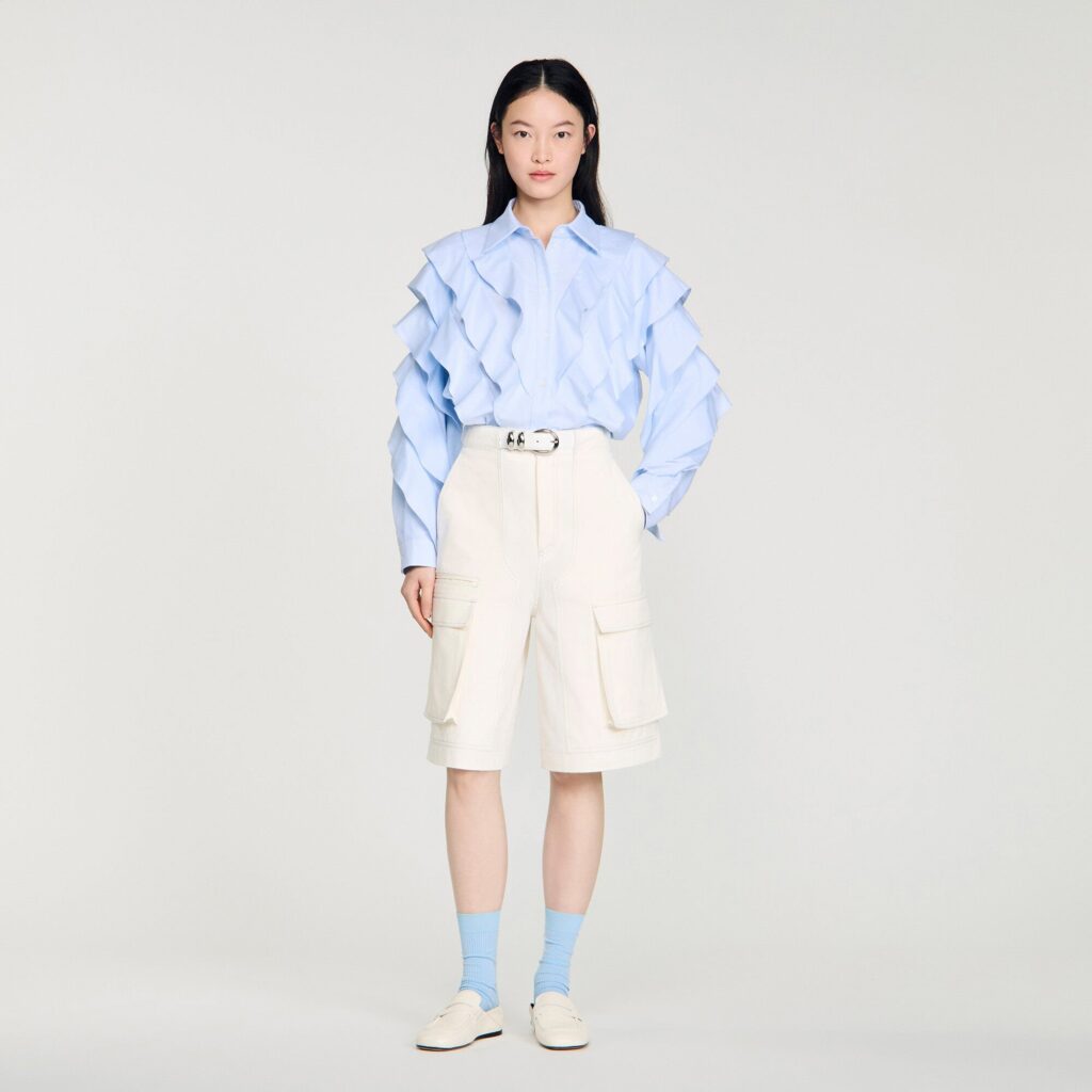 Chemise en coton à volants