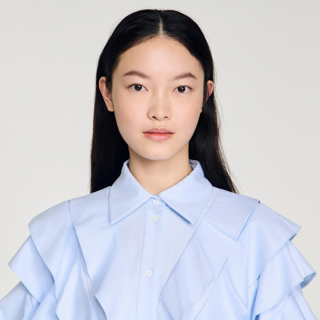 Chemise en coton à volants