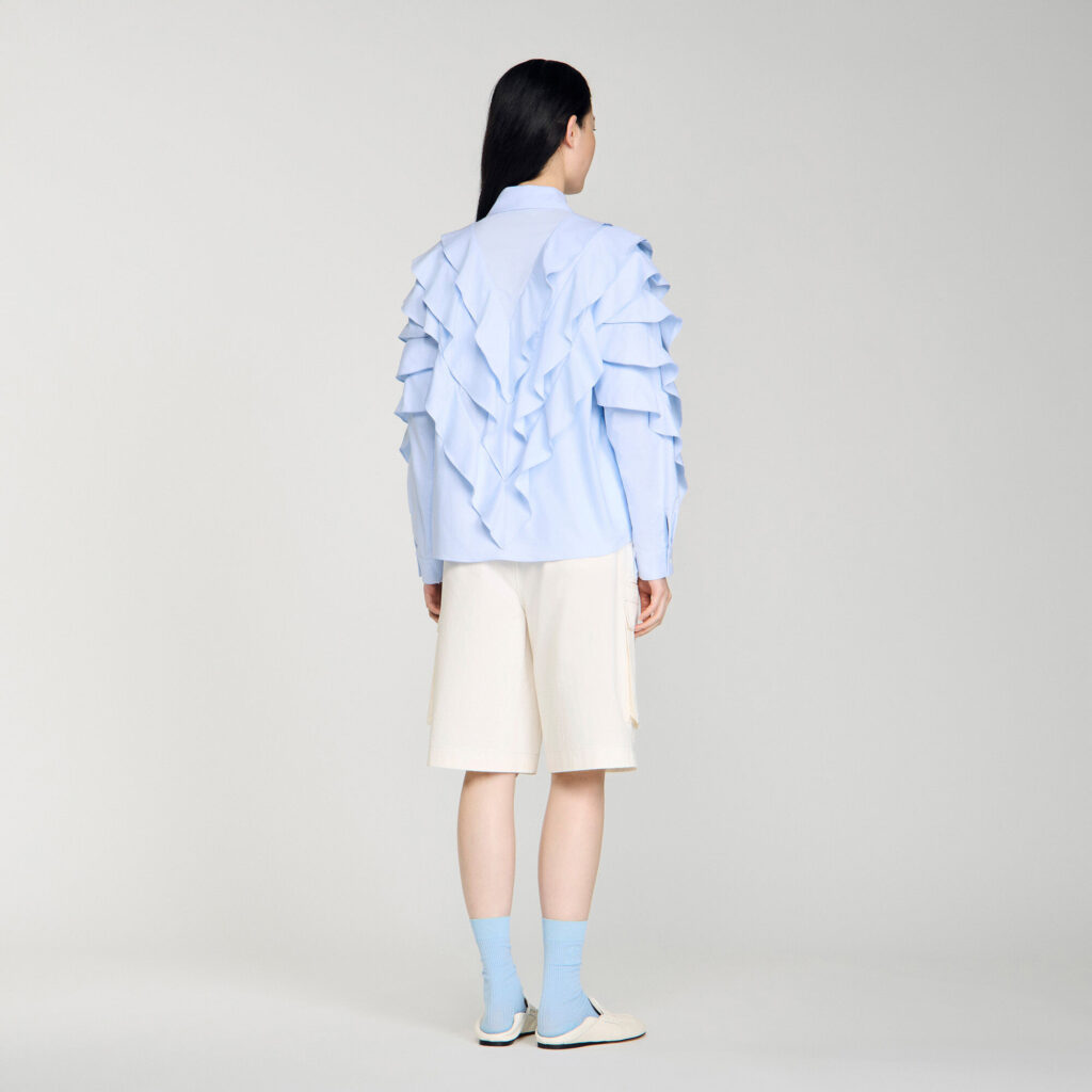 Chemise en coton à volants