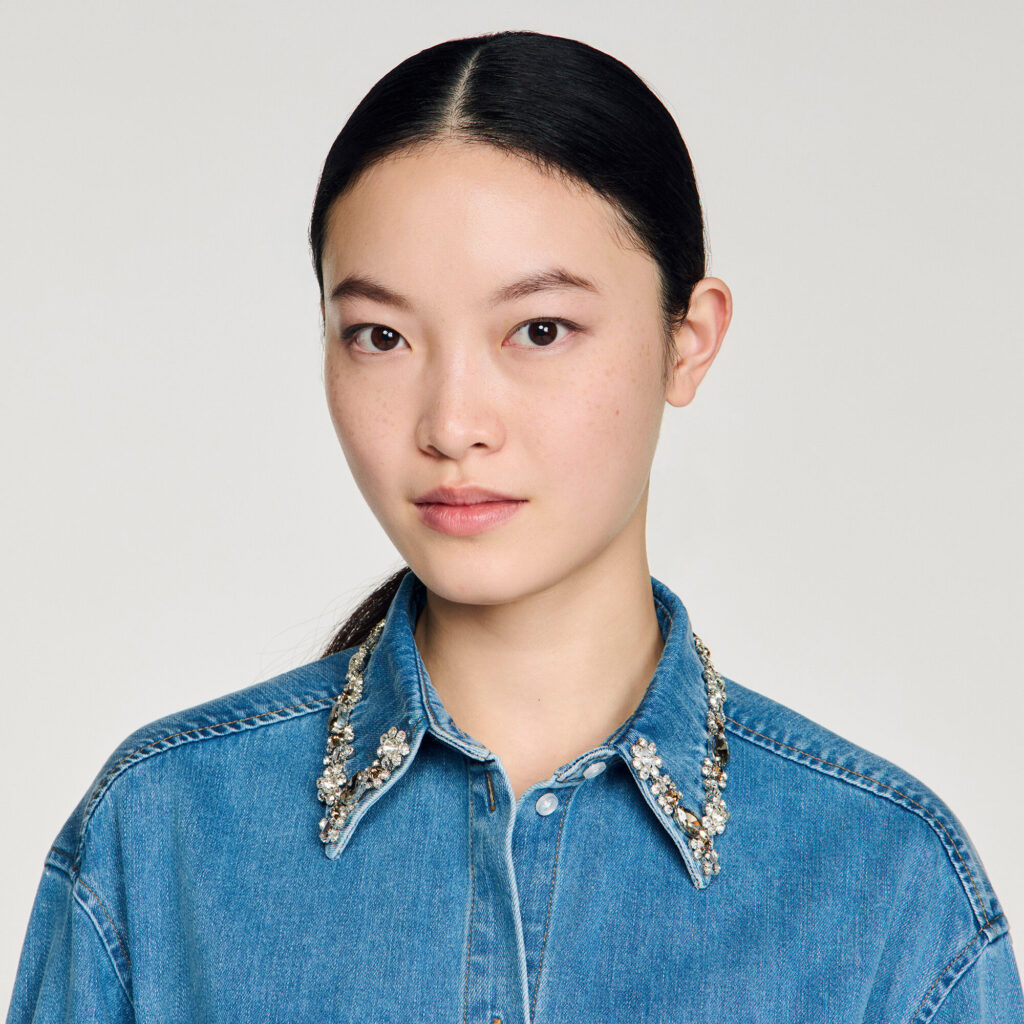 Chemise en jean strassée