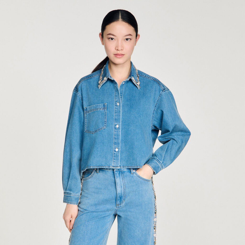 Chemise en jean strassée