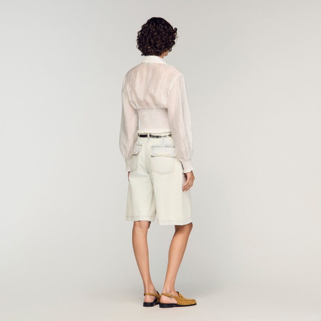 Chemise smockée en lin