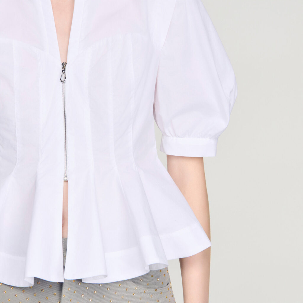Chemise zippée à basque