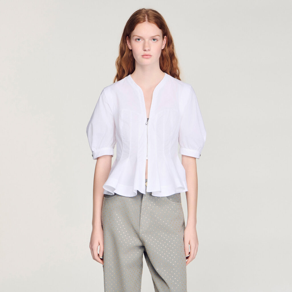 Chemise zippée à basque