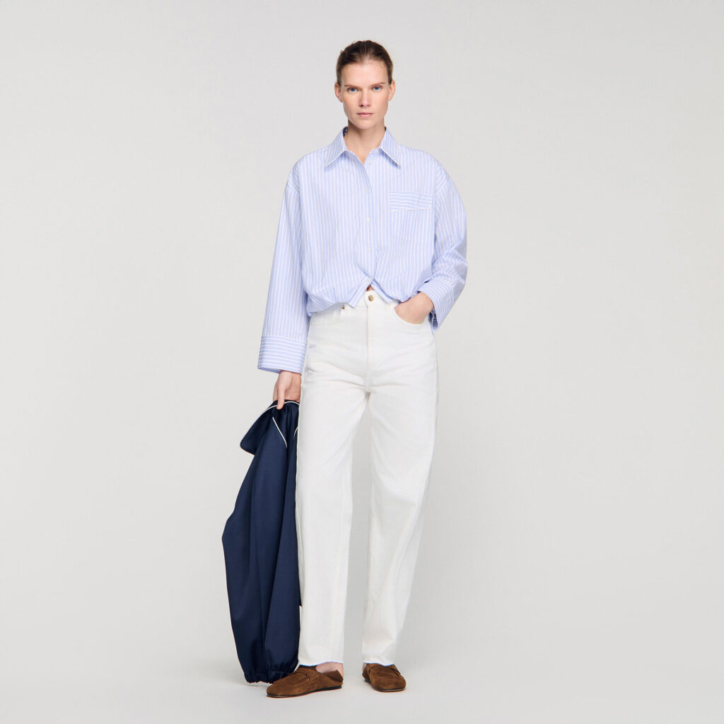 Chemise courte à rayures