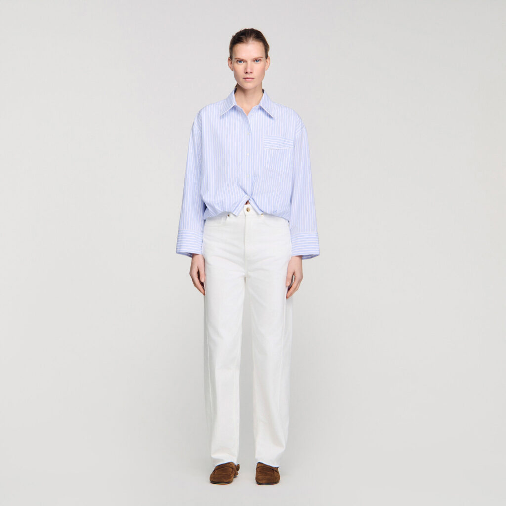 Chemise courte à rayures