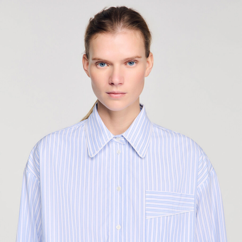 Chemise courte à rayures