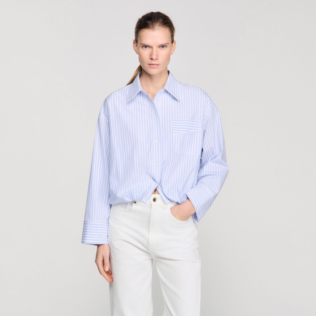 Chemise courte à rayures