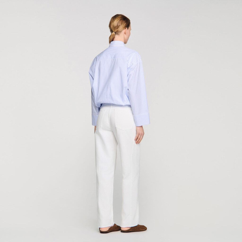 Chemise courte à rayures