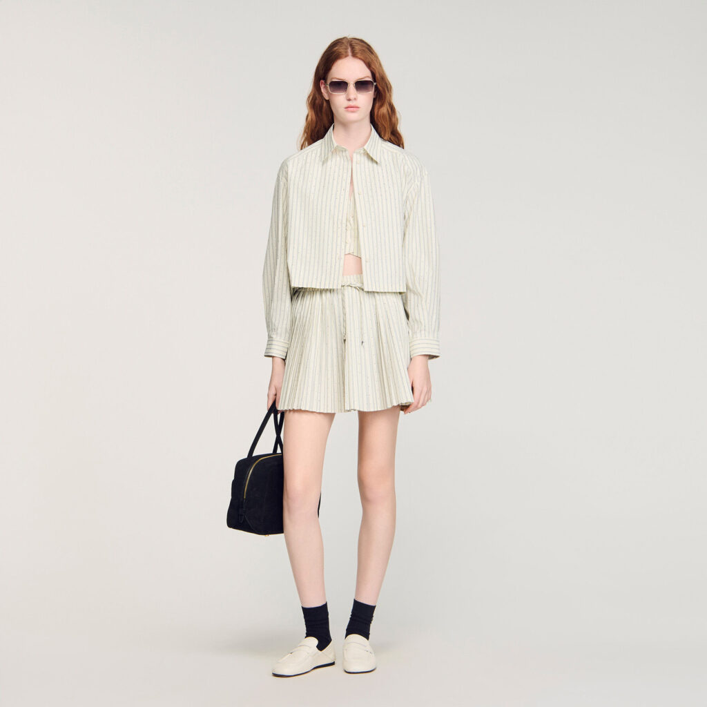 Chemise strassée à rayures