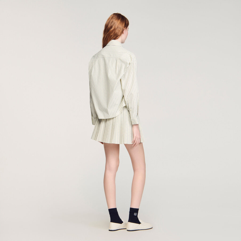 Chemise strassée à rayures