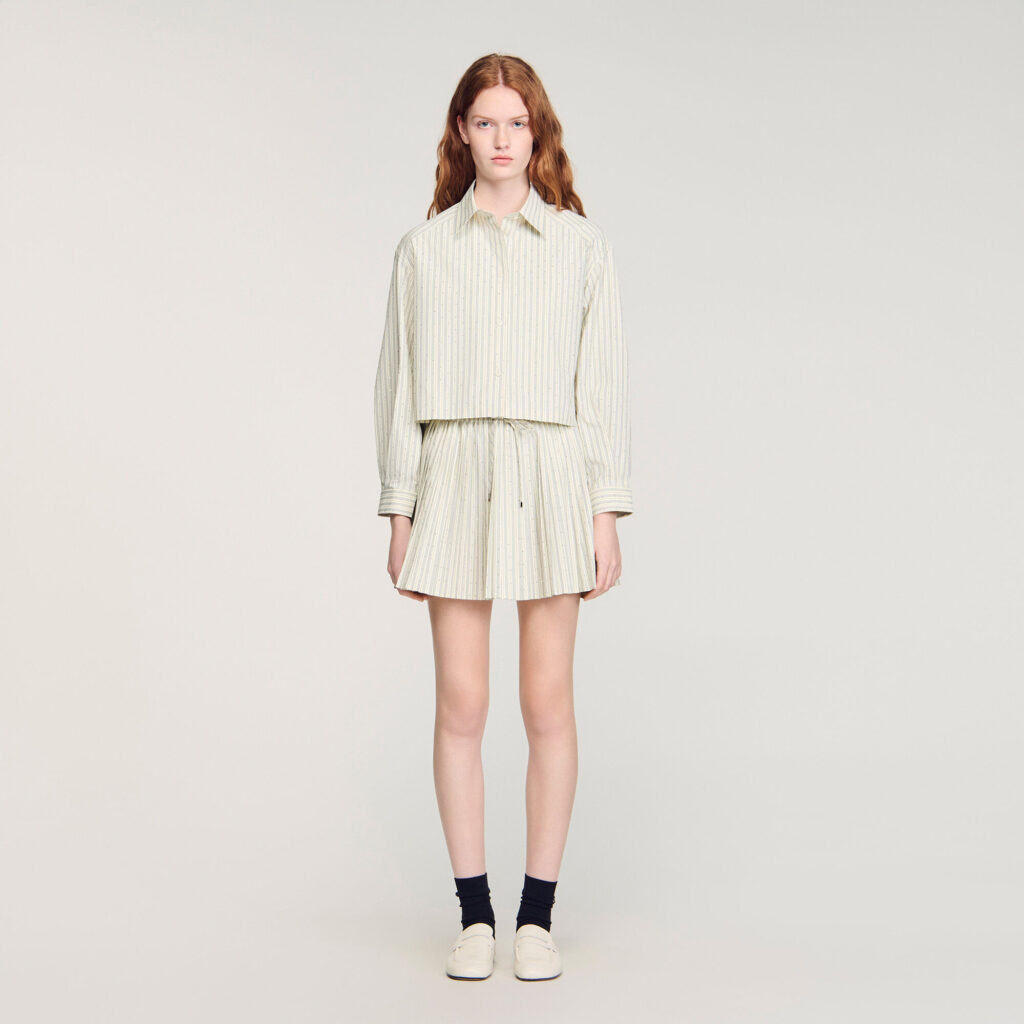 Chemise strassée à rayures