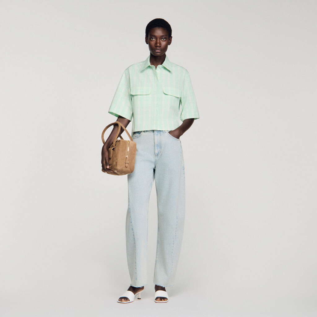 Chemise courte à carreaux
