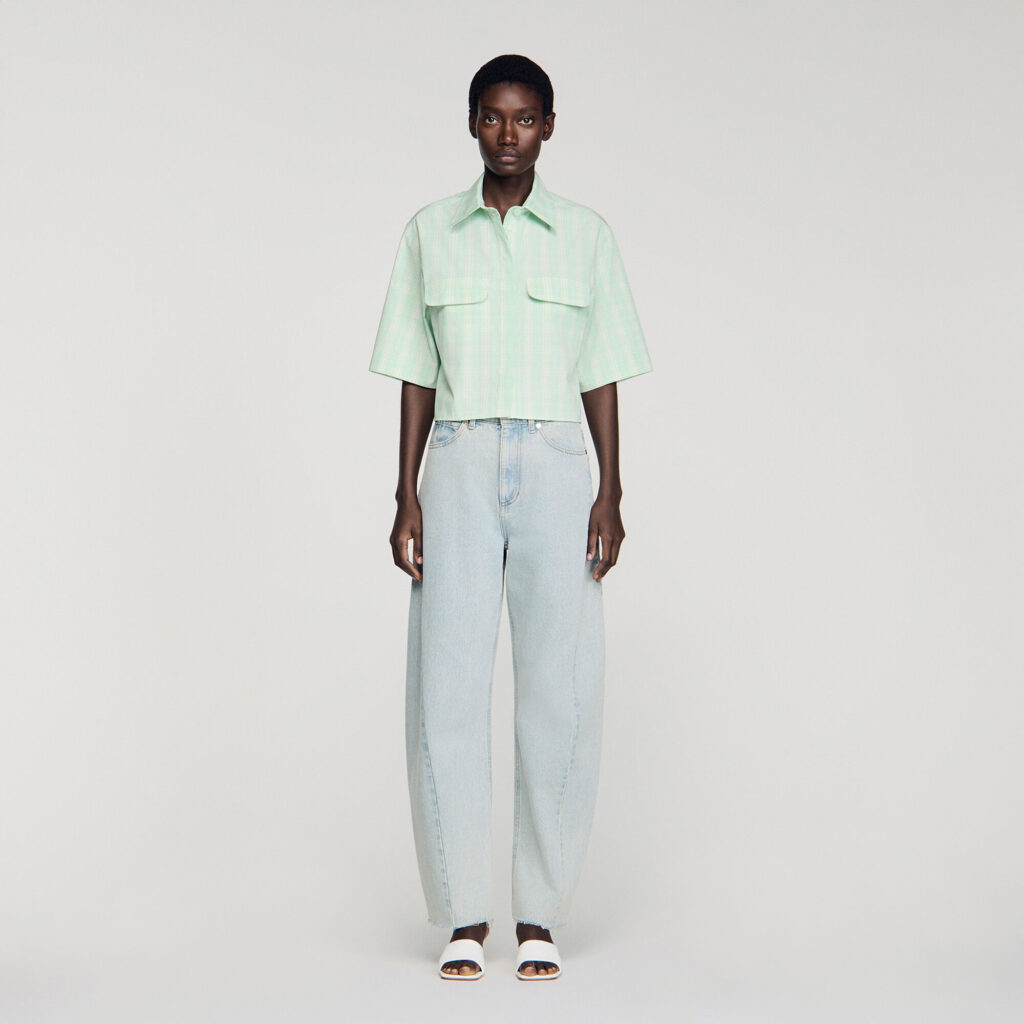 Chemise courte à carreaux