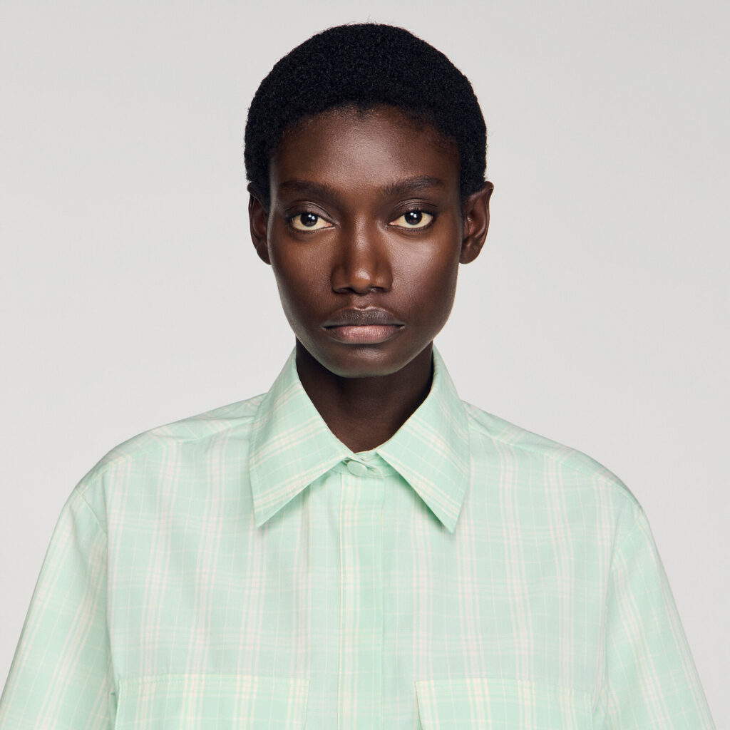 Chemise courte à carreaux