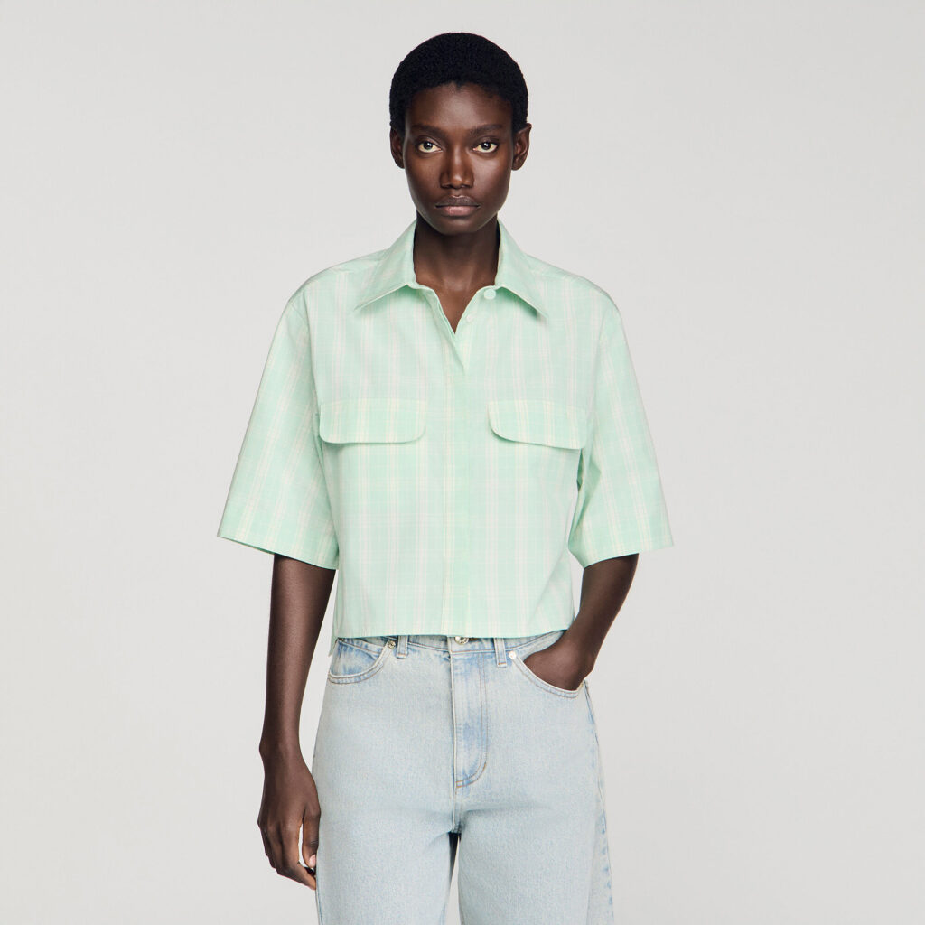 Chemise courte à carreaux