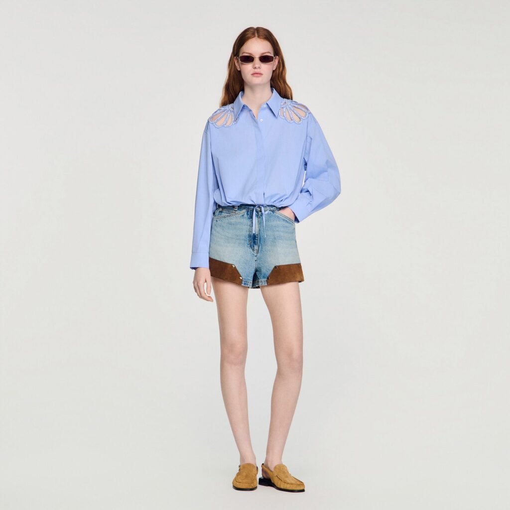 Chemise brodée en coton