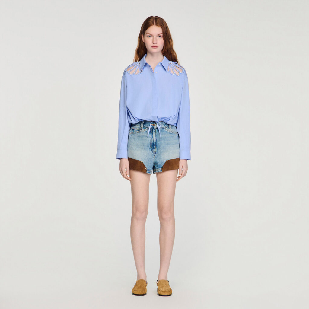 Chemise brodée en coton