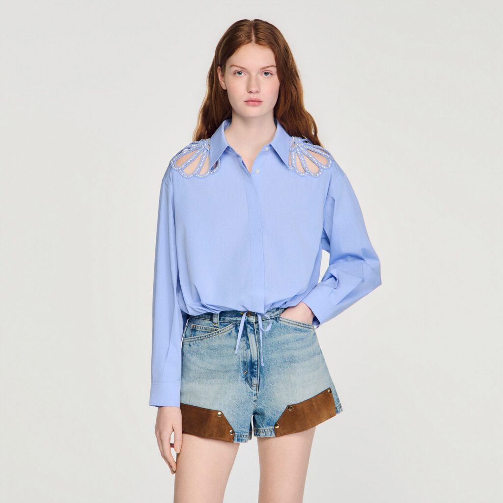 Chemise brodée en coton