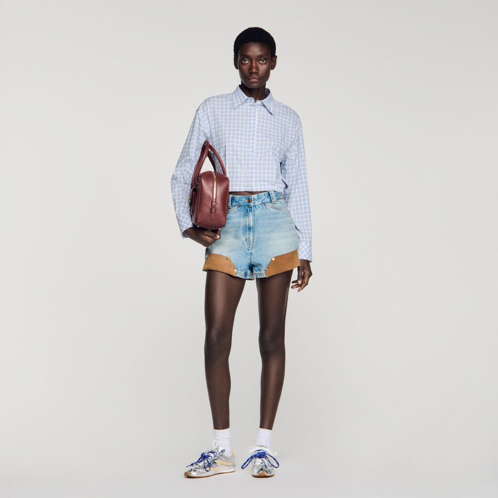 Chemise courte à carreaux
