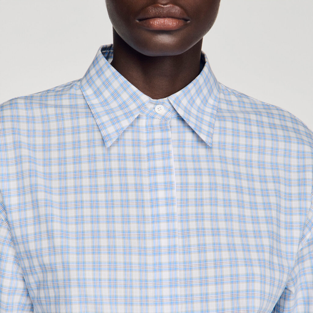 Chemise courte à carreaux