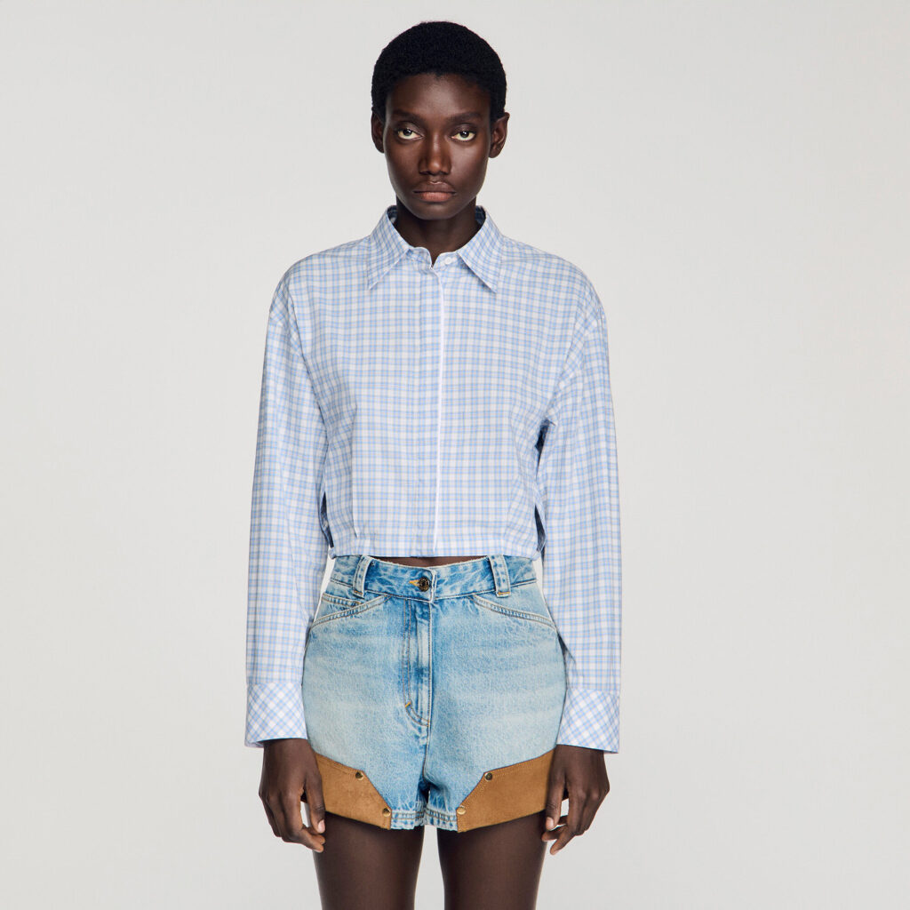 Chemise courte à carreaux