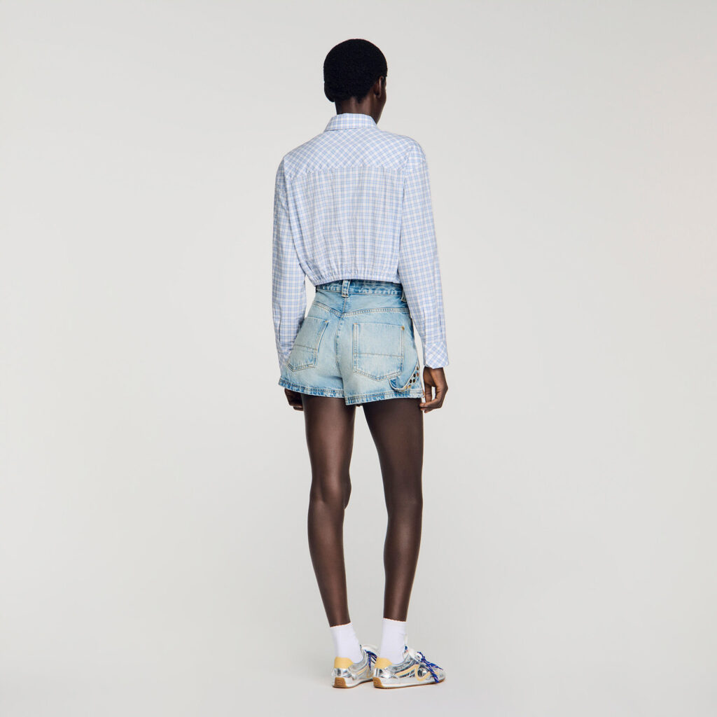 Chemise courte à carreaux