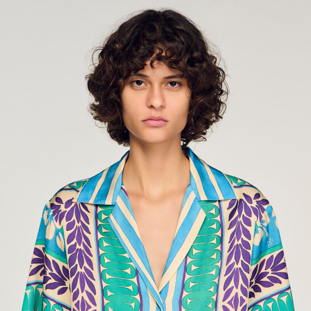 Chemise à imprimé fleur