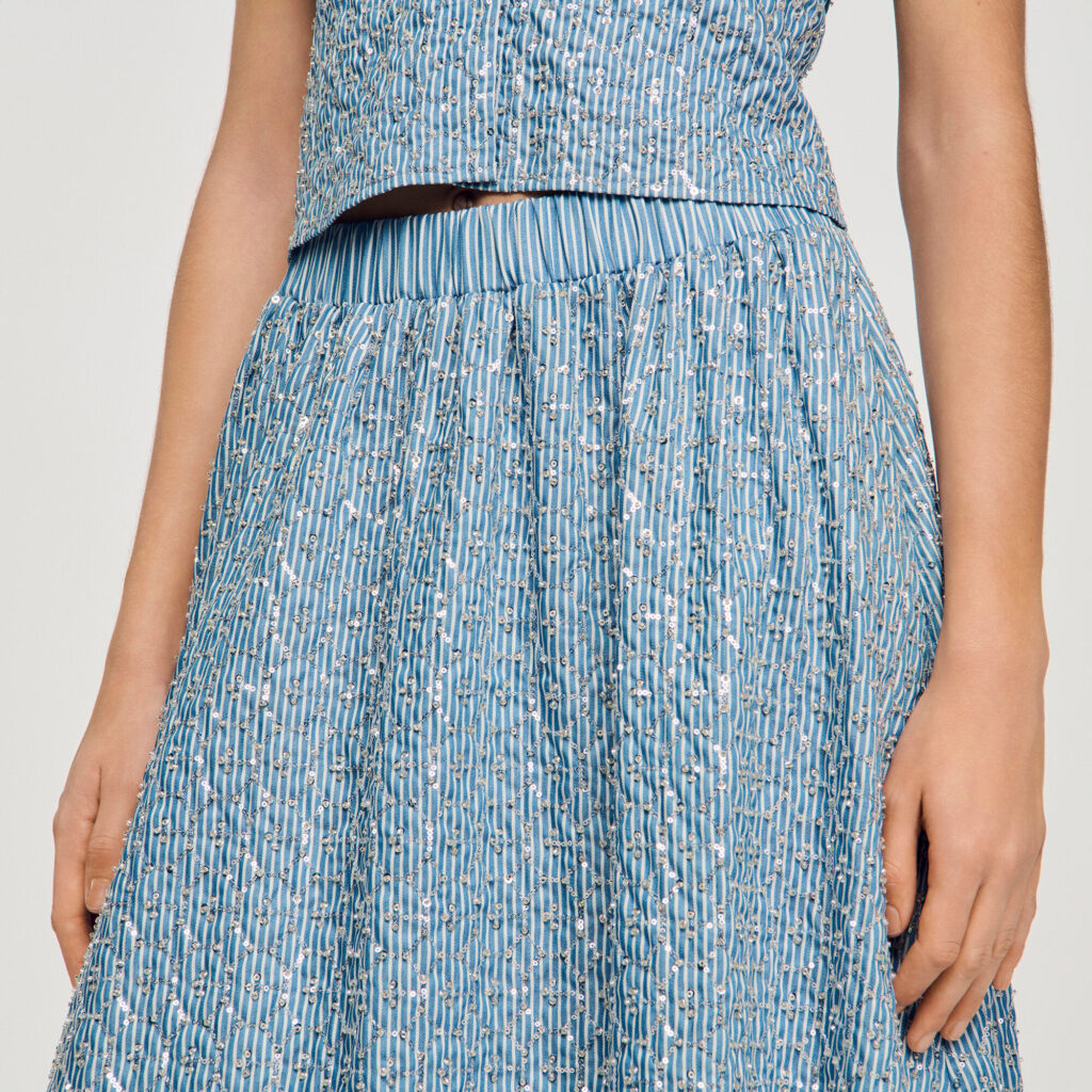 Jupe longue à sequins