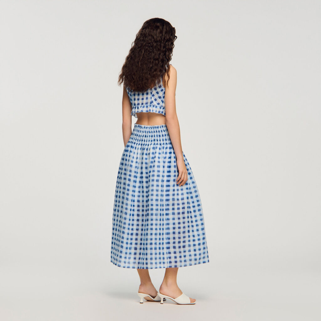 Jupe longue vichy en lin