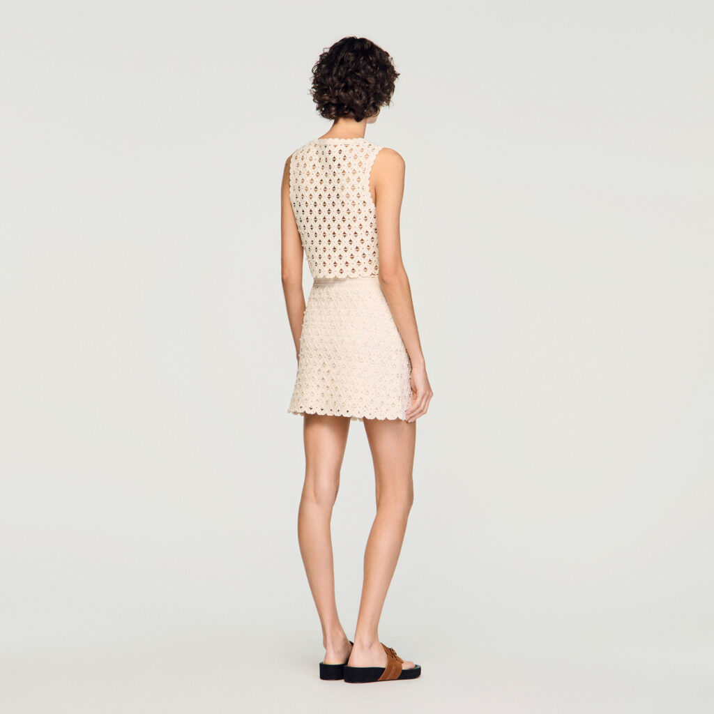 Jupe courte crochet perlée
