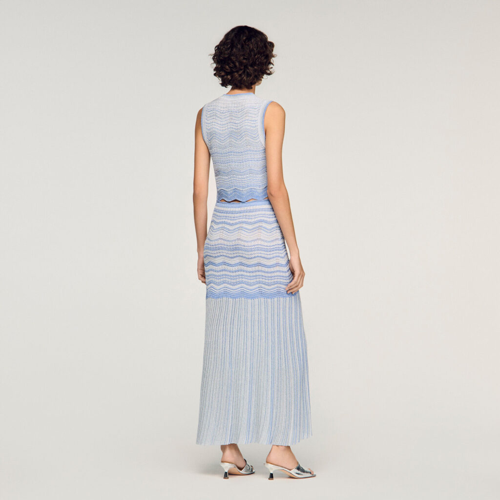 Jupe longue en maille fantaisie