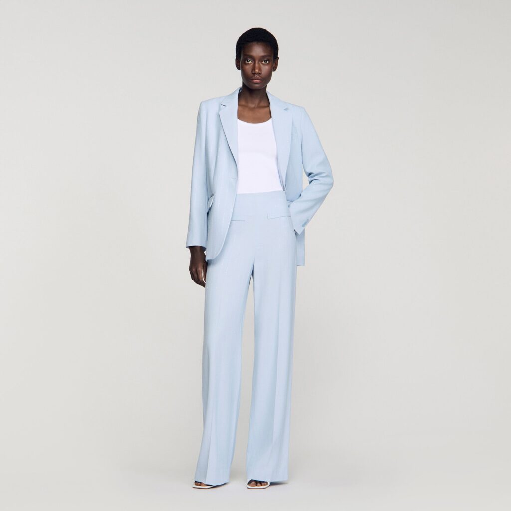 Pantalon de costume rayures strassé
