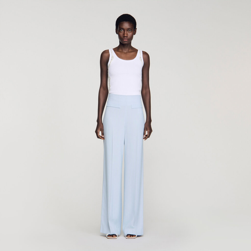 Pantalon de costume rayures strassé
